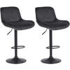 BARHOCKER 2er Set Samt Schwarz - Schwarz, Textil/Metall (50/85/50cm) - CLP