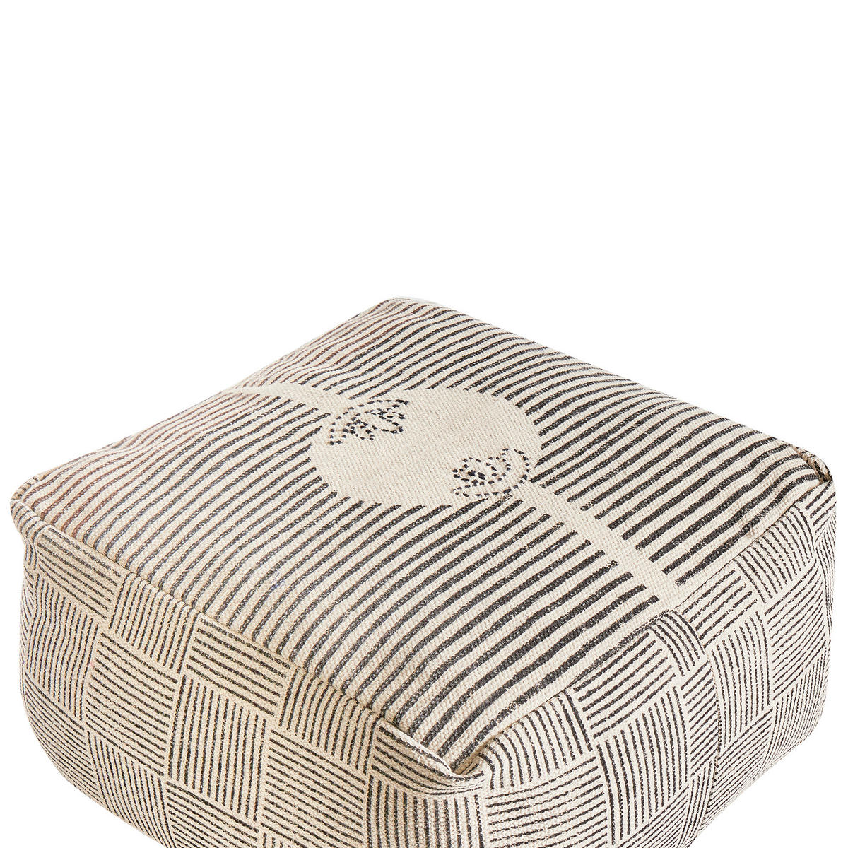 POUF Grau Lutz - Braun/Grau, Naturmaterialen (45/25/45cm) - Beliani
