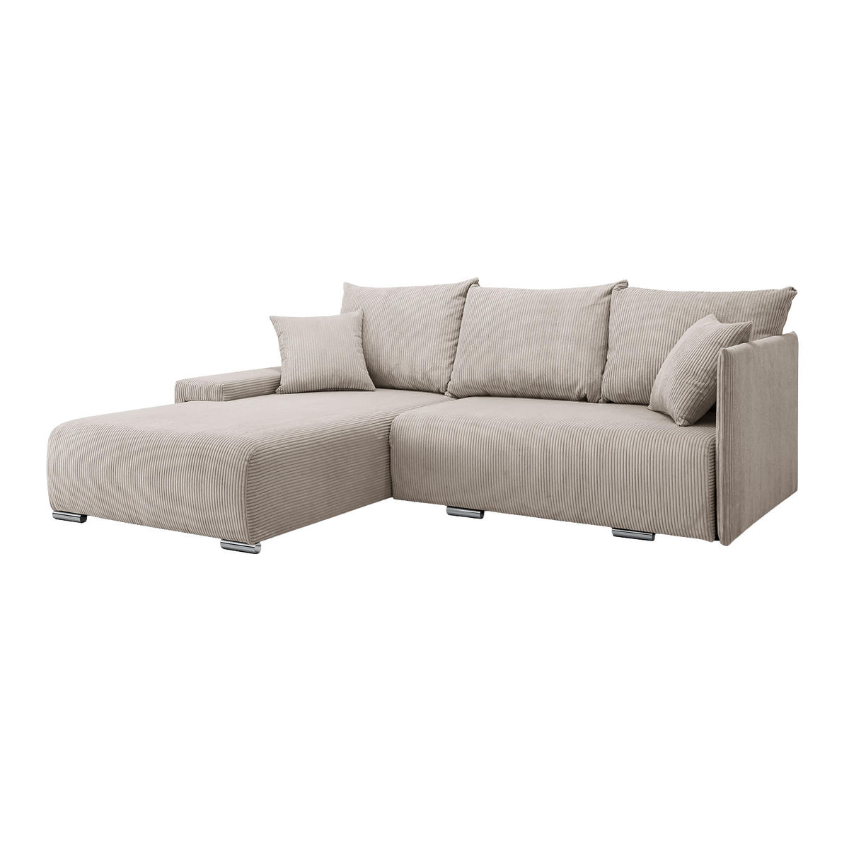 ECKSOFA TRAWANGA L mit Schlaffunktion, Creme - Creme, Textil (246/188cm) - Fedve