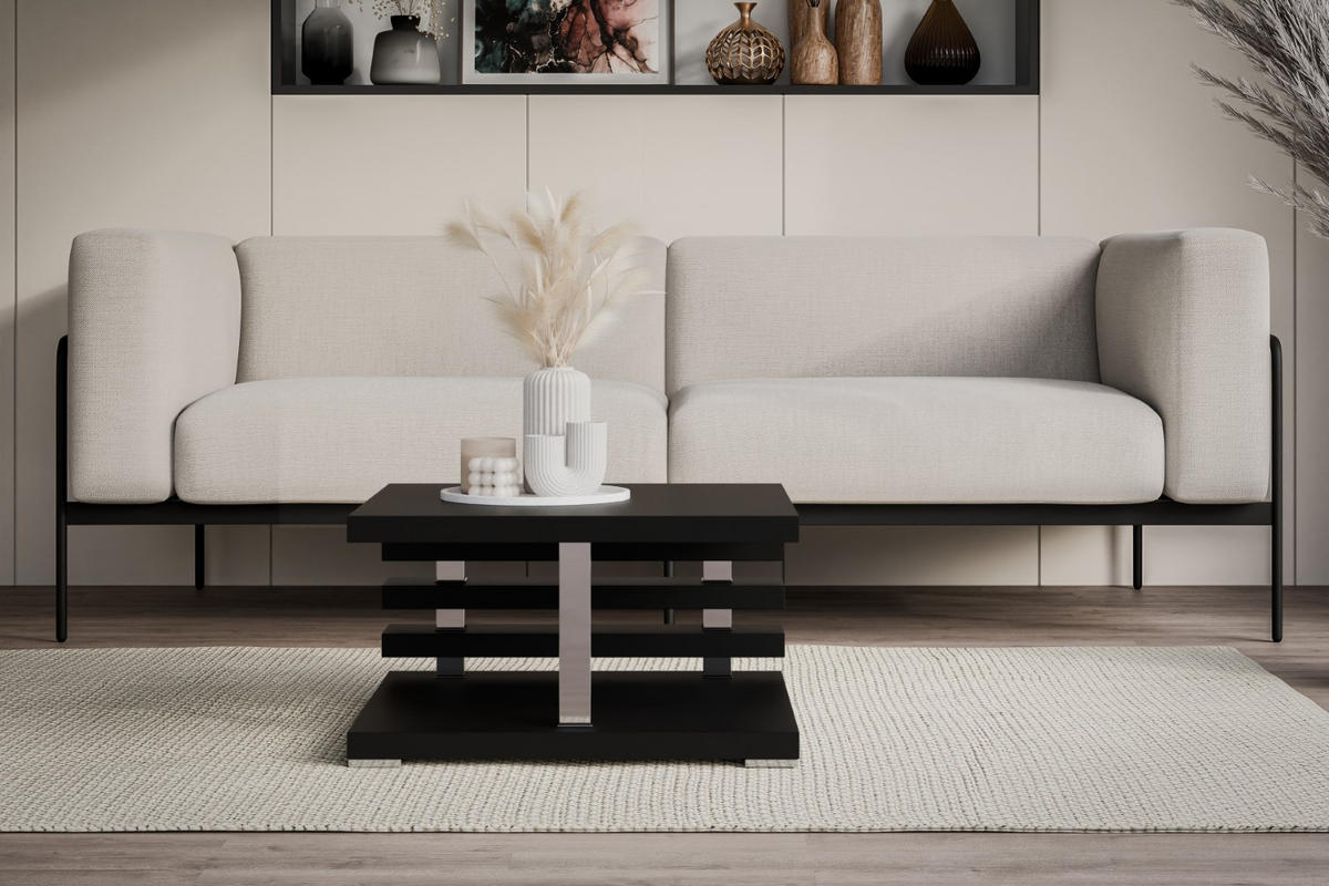 KAFFEETISCH 60x60x32 cm - Schwarz - YOTO - Schwarz, Holzwerkstoff (60/60/32cm) - ALTDECOR