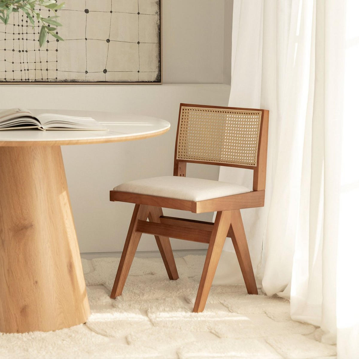 ESSZIMMERSTUHL Nelha Walnuss 45 cm x 82 cm 2er-Set - Walnussfarben, Textil (45/82/50cm) - Klast Home