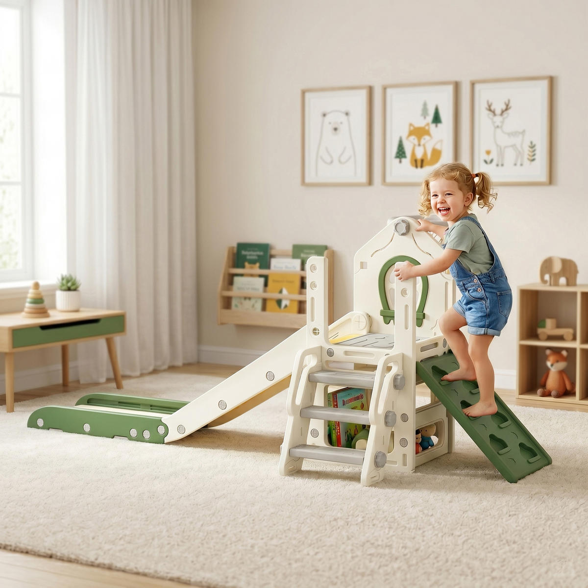 KINDER-RUTSCHE HDPE Cremeweiß - Creme, Kunststoff (100/84/191cm) - AIYAPLAY