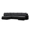 U-SOFA MIT SCHLAFFUNKTION FORESTA, Schwarz + Schwarz - Schwarz, Textil (300/89/200cm)