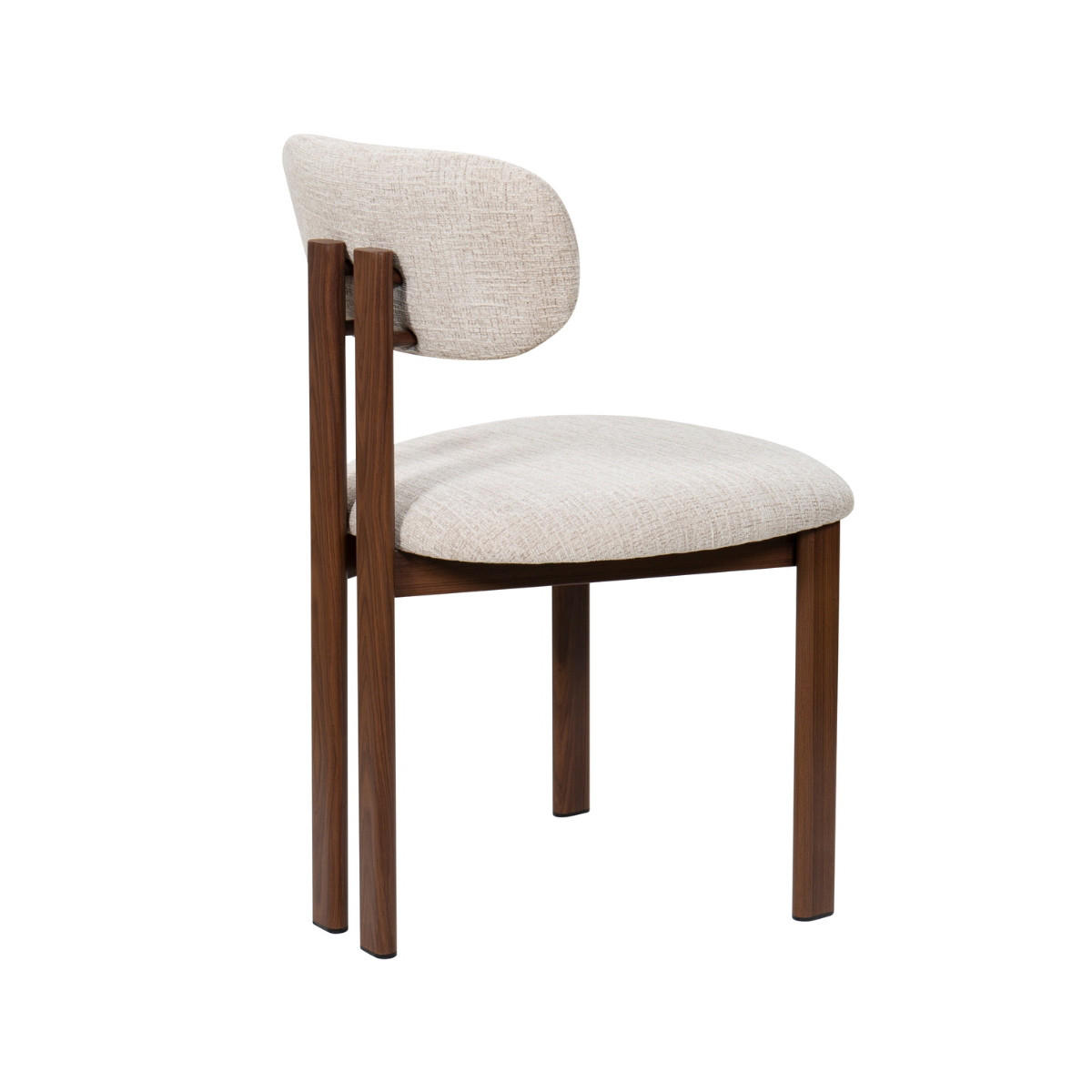 ESSZIMMERSTUHL 2er Set aus Stoff, beige/walnuss - Beige, Textil (51/81/53cm) - Giga Meubel