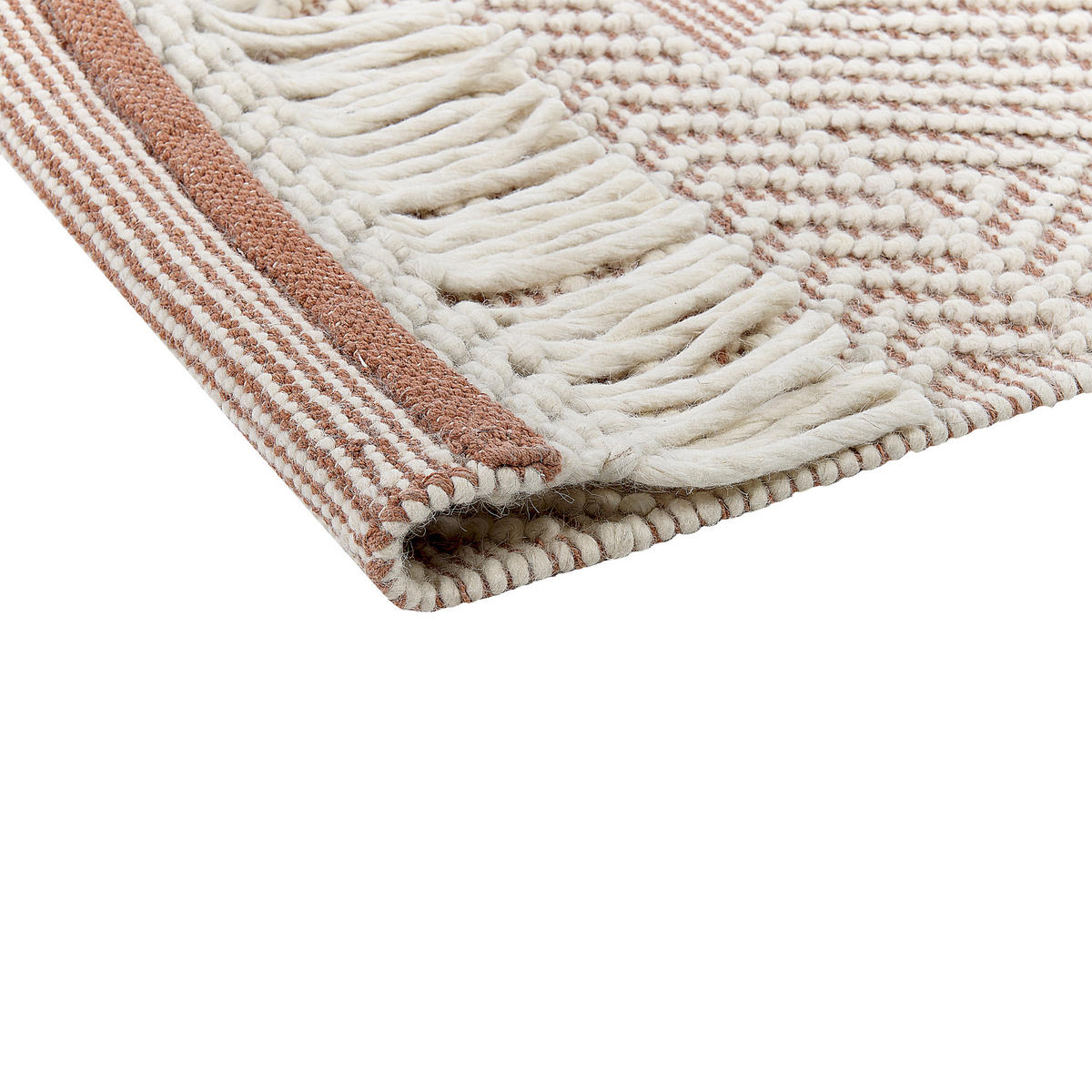 TEPPICH geflochten Kestel 230/160 cm - Beige, Textil (160/230cm) - Beliani