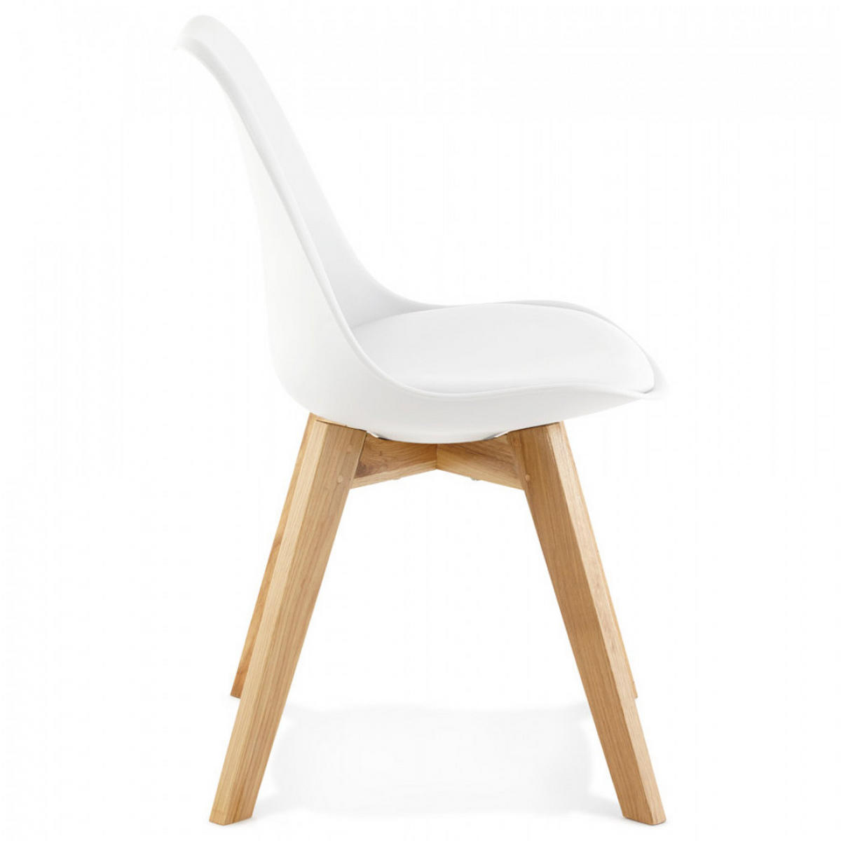 STUHL Weiß 48x83x56cm - Eichefarben/Weiß, Leder/Holz (48/83/56cm) - AlterEgo