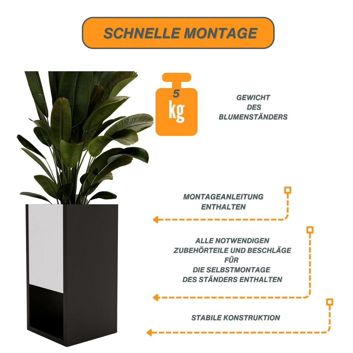 BLUMENKASTEN - Weiß, Holzwerkstoff (23/45/23cm) - RAUMHIRSCH FURNITURE