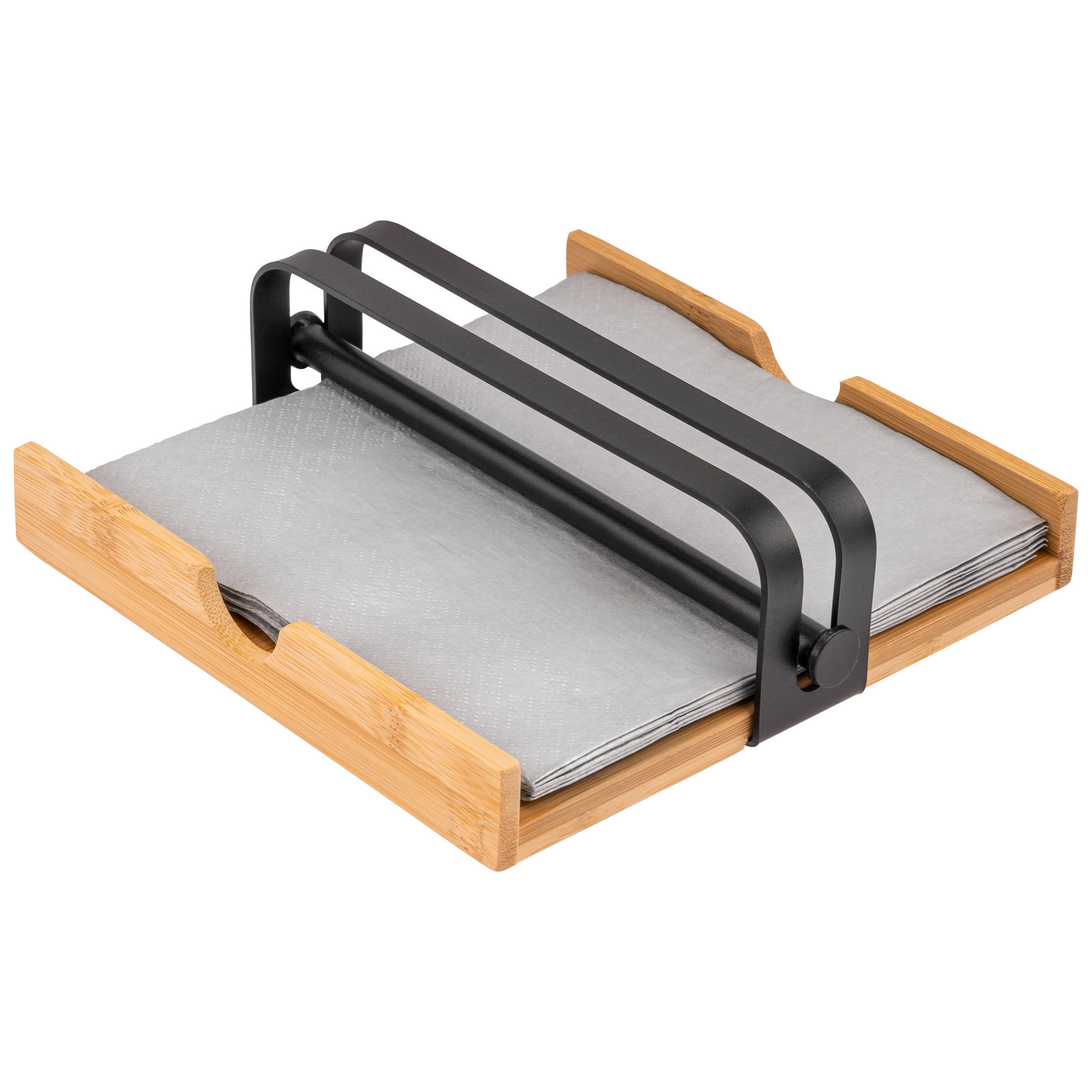 SERVIETTENHALTER, schwarz - Schwarz, Holz (19/5.5cm) - bremermann