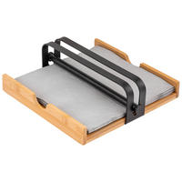 SERVIETTENHALTER, schwarz - Schwarz, Holz (19/5.5cm) - bremermann