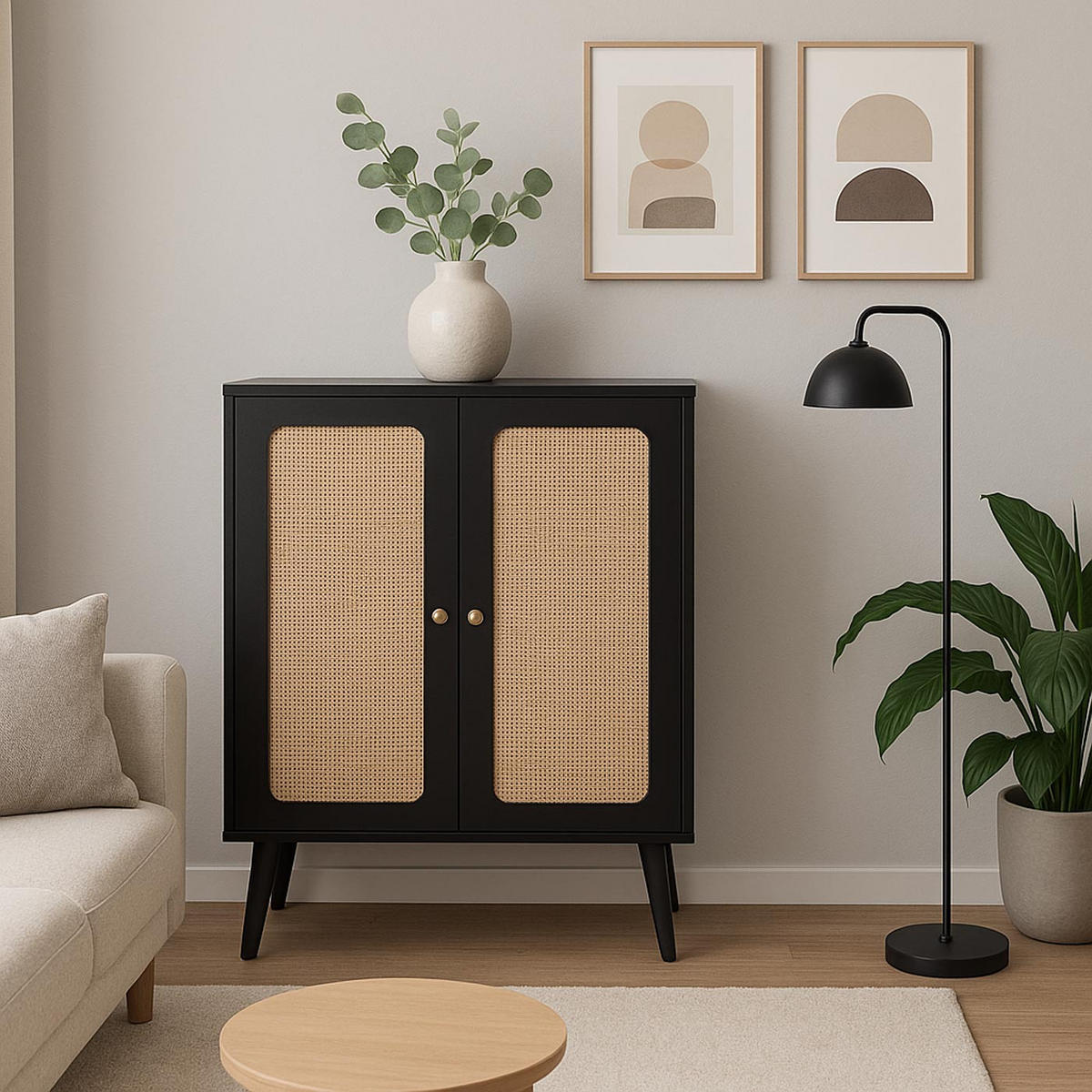 HIGHBOARD Schwarz - Schwarz, Holz (80/106/41cm) - MCW