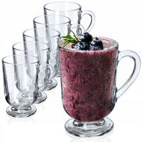 KADAX 6x Kaffee-Latte-Teegläser 300 ml Glasset mit Griff - Transparent, Glas (0.3L) - KADAX