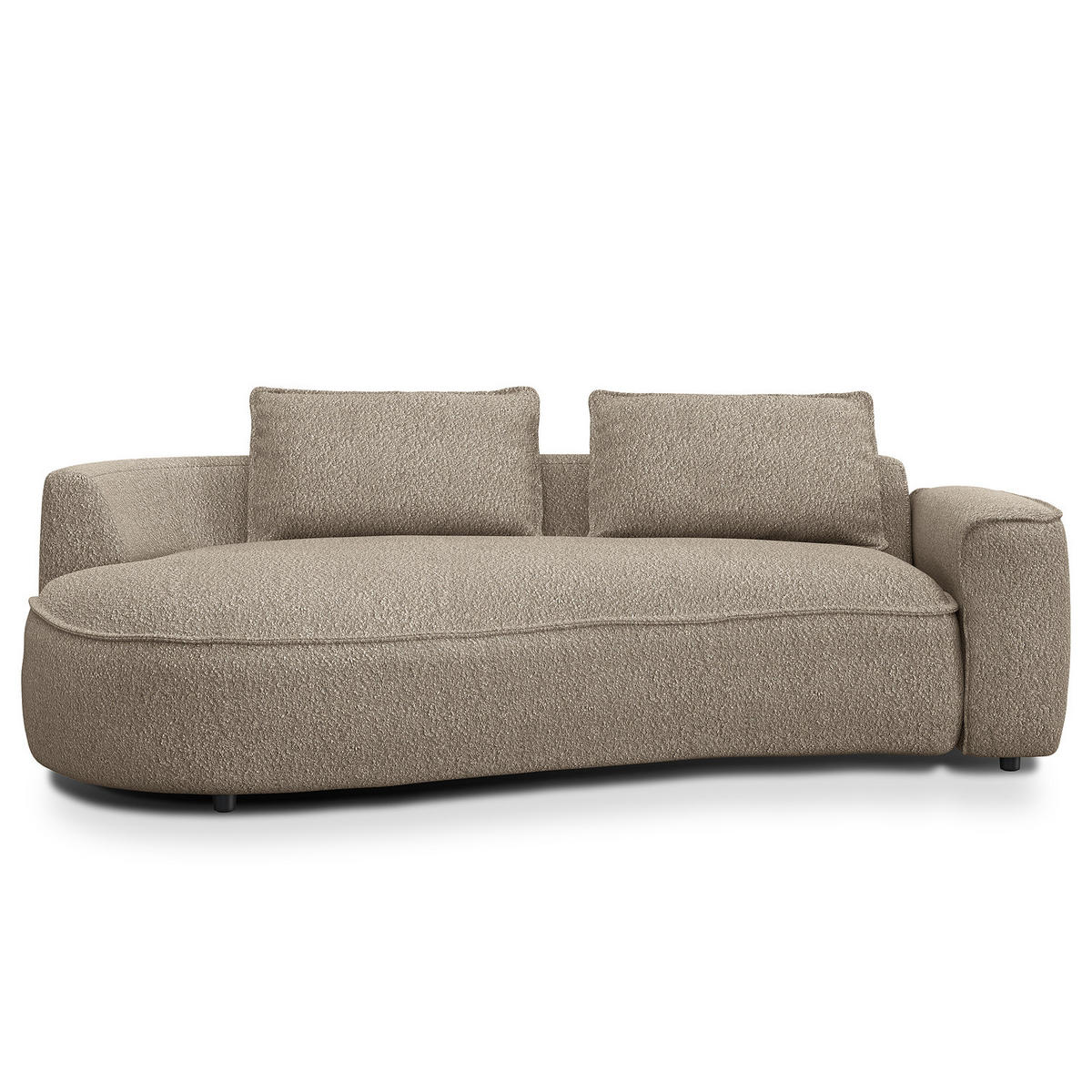 2,5-SITZER SOFA - Beige/Schwarz, Kunststoff/Textil (217/82/146cm) - home24