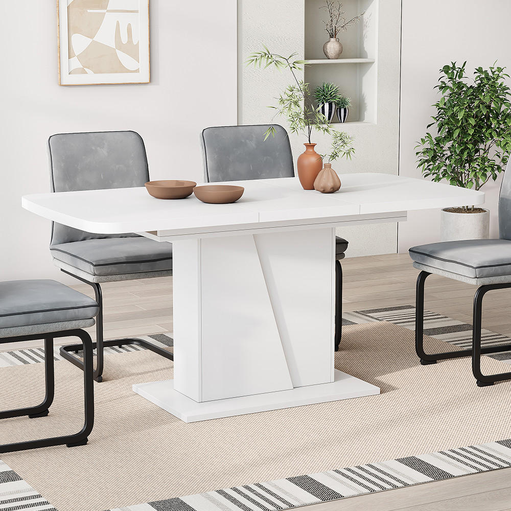 ESSTISCH Fenaro Weiß 120 x 80 cm ausziehbar - Weiß, Holzwerkstoff (80/120/77.3cm) - Vicco