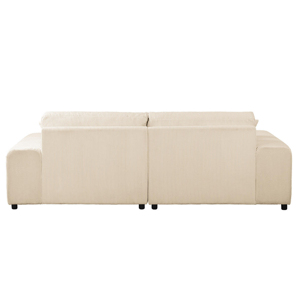 BIGSOFA - Creme/Schwarz, Kunststoff/Textil (237/79/144cm) - home24