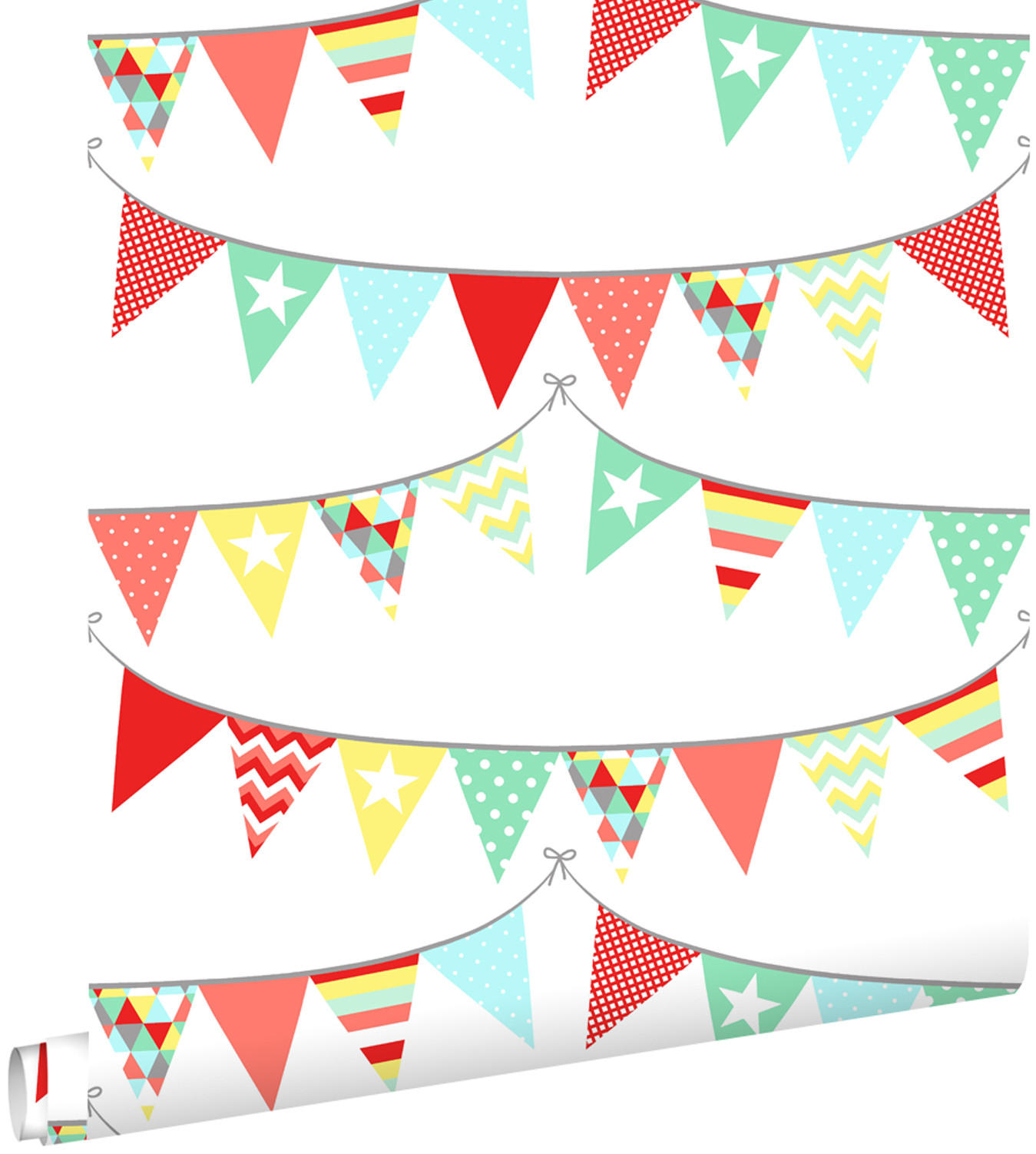 TAPETE Girlande 53 cm x 10.05 m - Rot, Papier (53/0.1cm) - ESTAhome