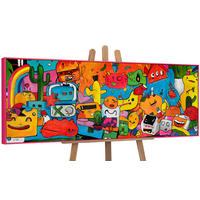 GEMÄLDE Farbenfrohe Welt Schattenfugenrahmen Pink 150x50 cm - Pink, Holz (150/50cm) - YS-art gallery