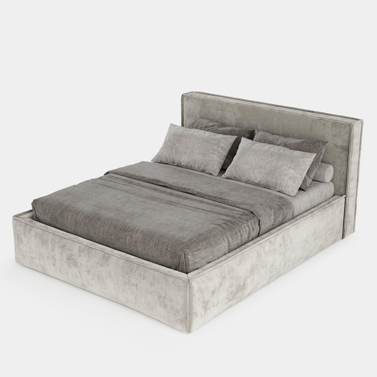 POLSTERBETT Sato mit Stauraum 120/200 cm Beige im Terra NW Stoff - Greige/Schwarz, Holz/Holzwerkstoff (120/200cm) - AltaBeds