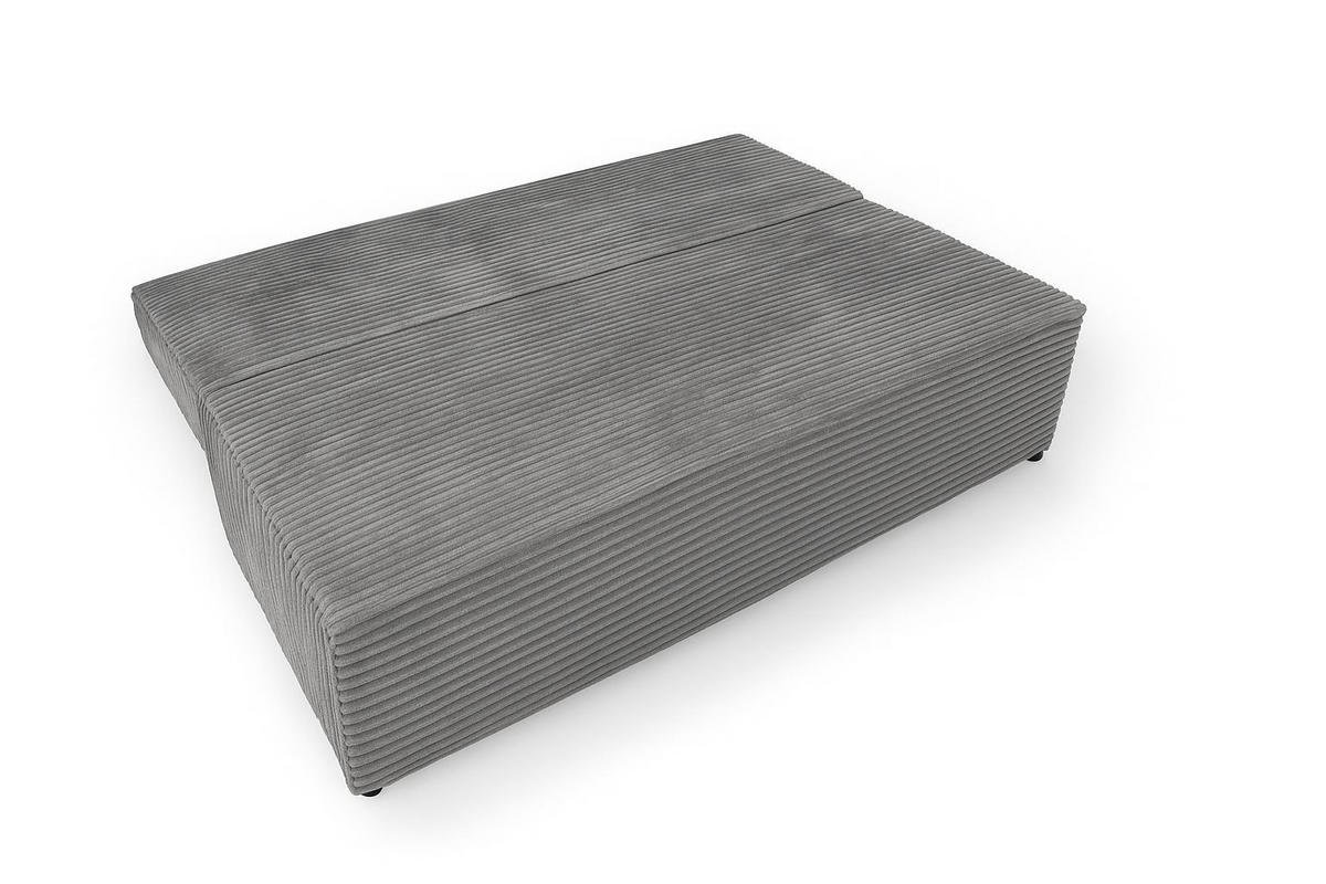 SCHLAFSOFA mit Bettkasten DUO, Stoff Velo, Grau - Grau, Holz (198/89/90cm) - Kaiser Möbel