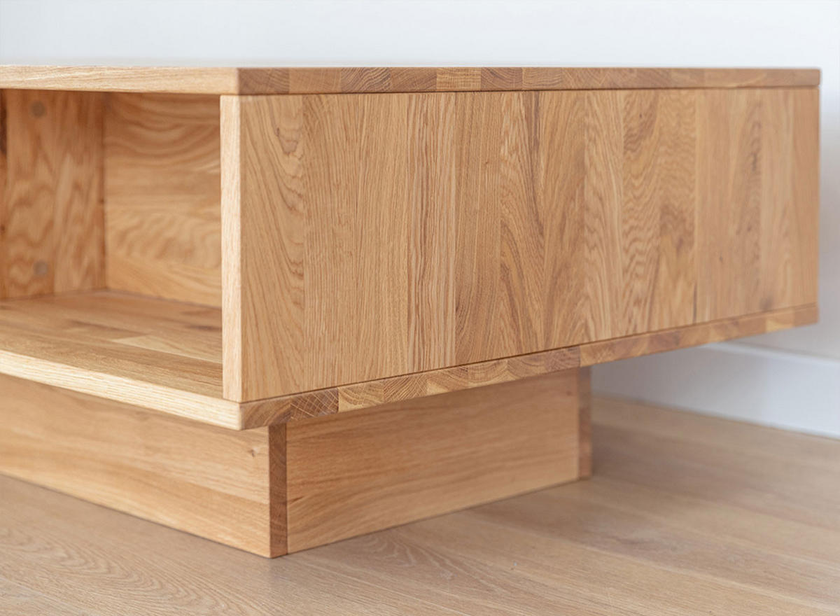 COUCHTISCH Collodi Wildeiche Natur 110 / 70 / 40cm - Eichefarben, Holz (70/110/40cm) - Feldmann-Wohnen