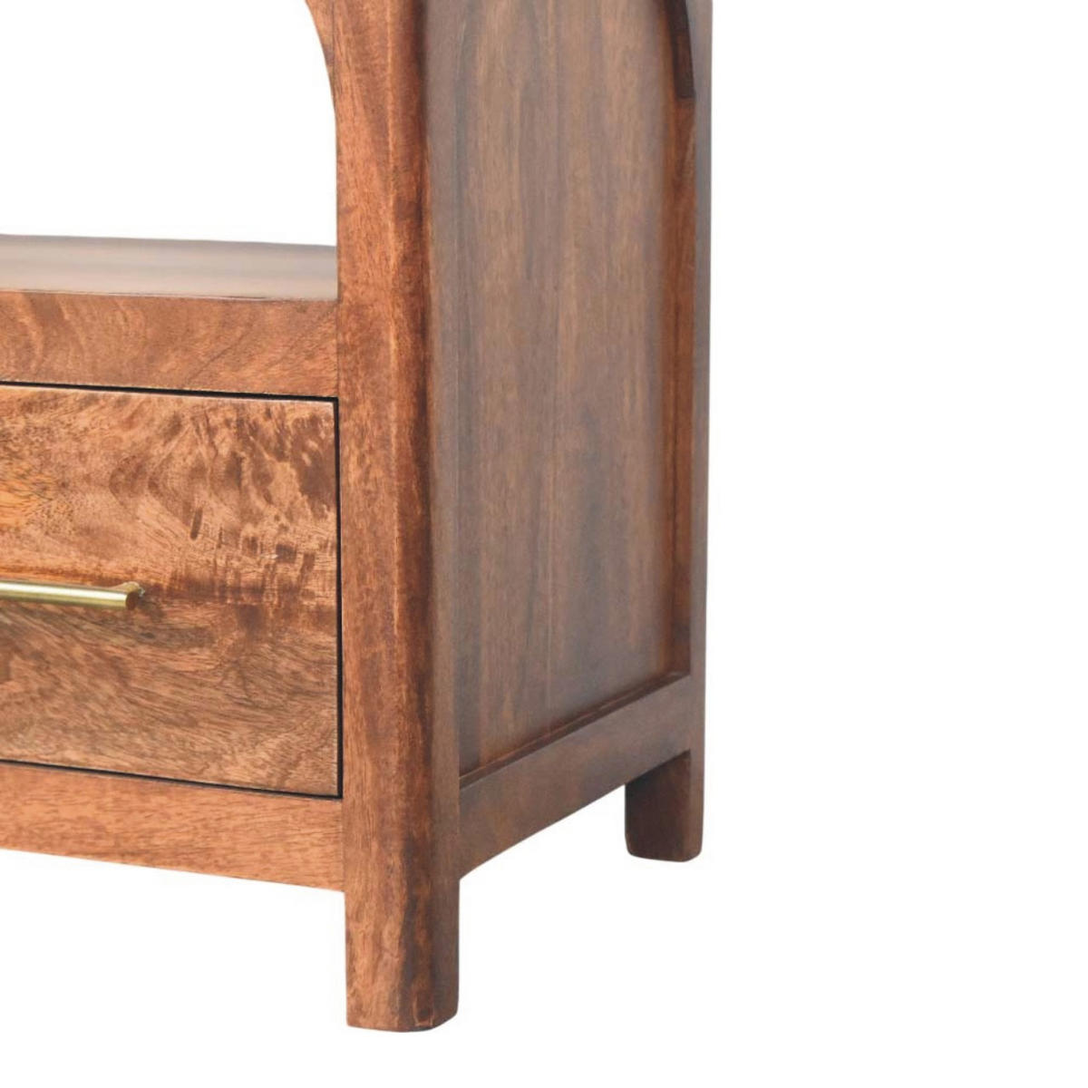 MEDIENKONSOLE mit Roasted-Almond-Finish, 2 Schubladen, 1 offene Ablage, sanftes Braun - Goldfarben/Braun, Holz/Metall (110/50/35cm) - Artisan Furniture