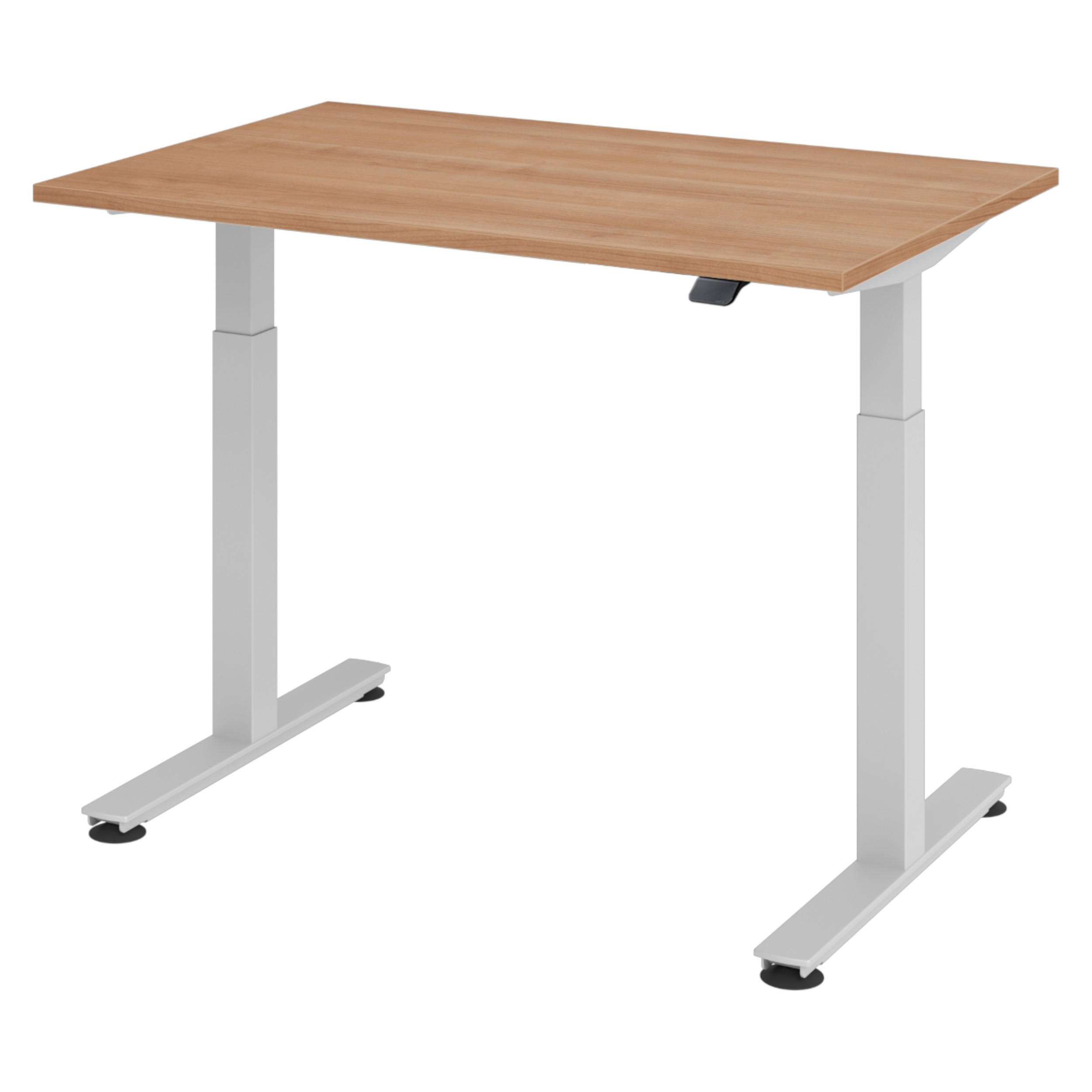 bümö Schreibtisch Nussbaum, Silber 120x74x80 cm