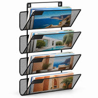 ZEITSCHRIFTENHALTER Schwarz Metall Wandmontage - Schwarz, Metall (32.5/43/12cm) - Relaxdays
