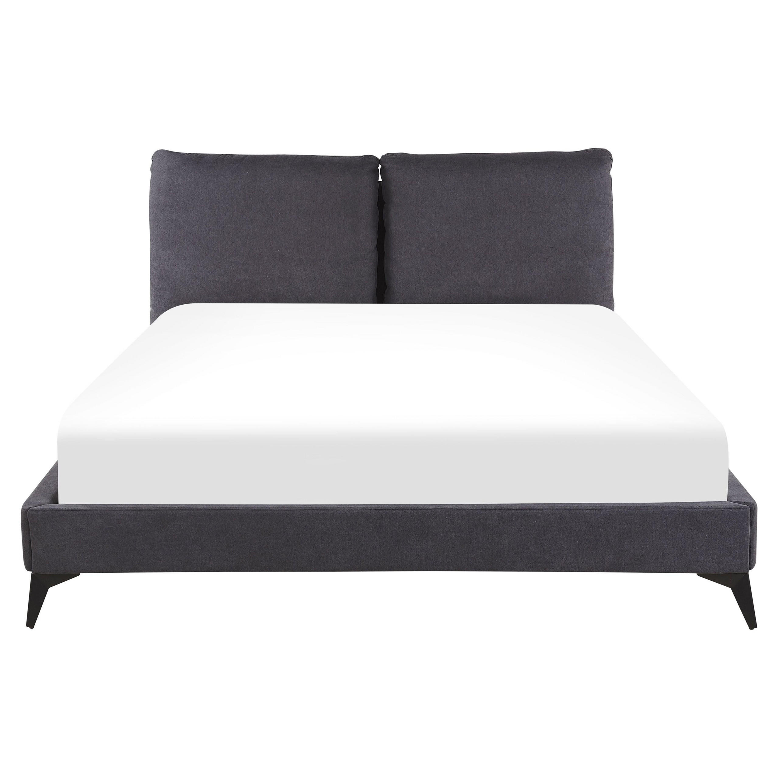 POLSTERBETT 160/200cm Dunkelgrau Melle - Dunkelgrau, Textil (160/200cm) - Beliani