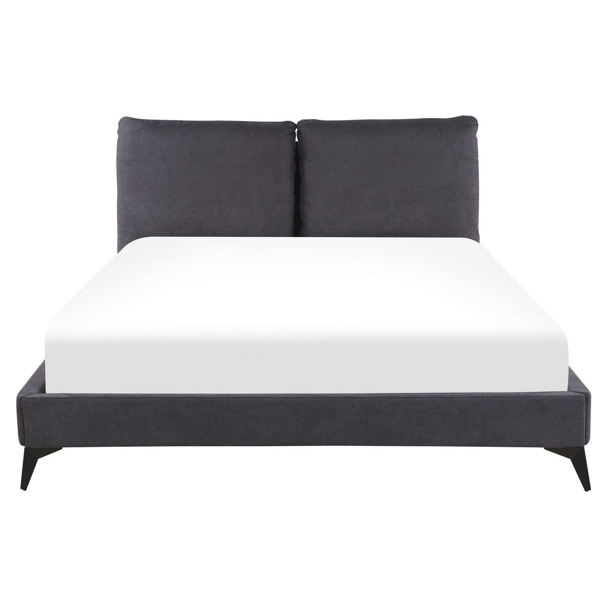 POLSTERBETT 160/200cm Dunkelgrau Melle - Dunkelgrau, Textil (160/200cm) - Beliani