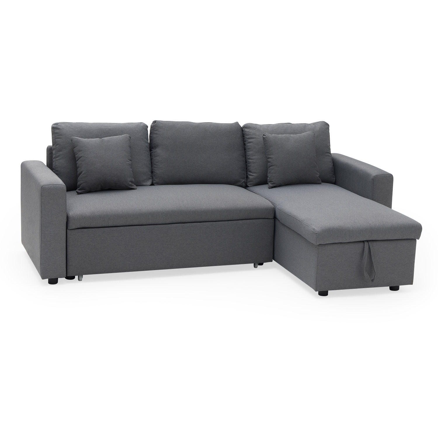 ECKSOFA CLARK GRAU 3 PLÄTZE - Grau, Textil (225/146cm) - Happy Garden