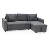 ECKSOFA CLARK GRAU 3 PLÄTZE - Grau, Textil (225/146cm) - Happy Garden