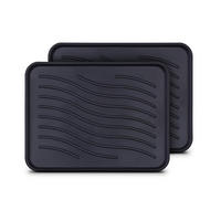 SCHUHABTROPFSCHALE ( 2er Pack ) Schuhwanne mit hohem Rand ( 50 x 38 x 2,5cm ) - Wasserdicht Abtropfunterlage und Schuhmatte Schuhe - Schwarz, Kunststoff (38/50cm) - Bestlivings