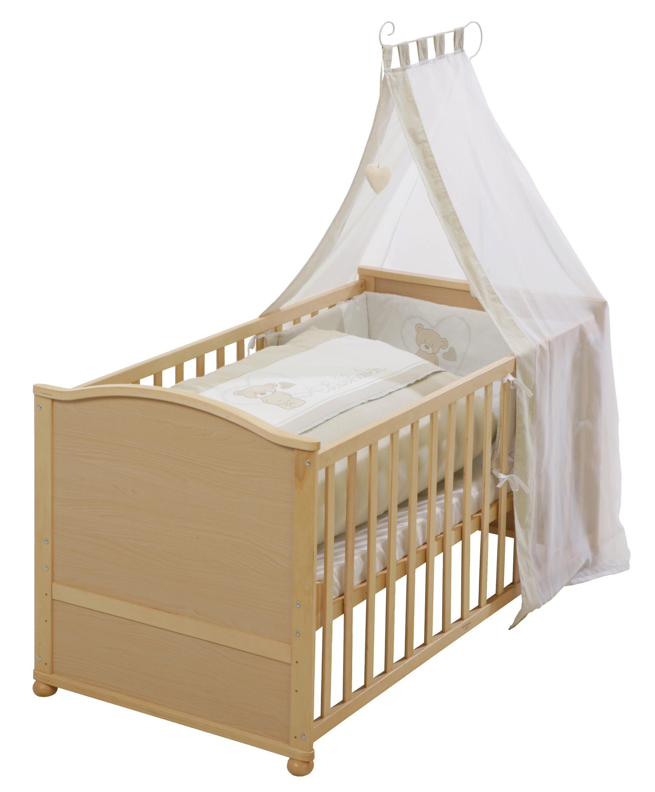 BABYBETT Liebhabär 70 x 140 cm inkl. Textilien - Naturfarben, Holzwerkstoff (70/140cm) - Roba