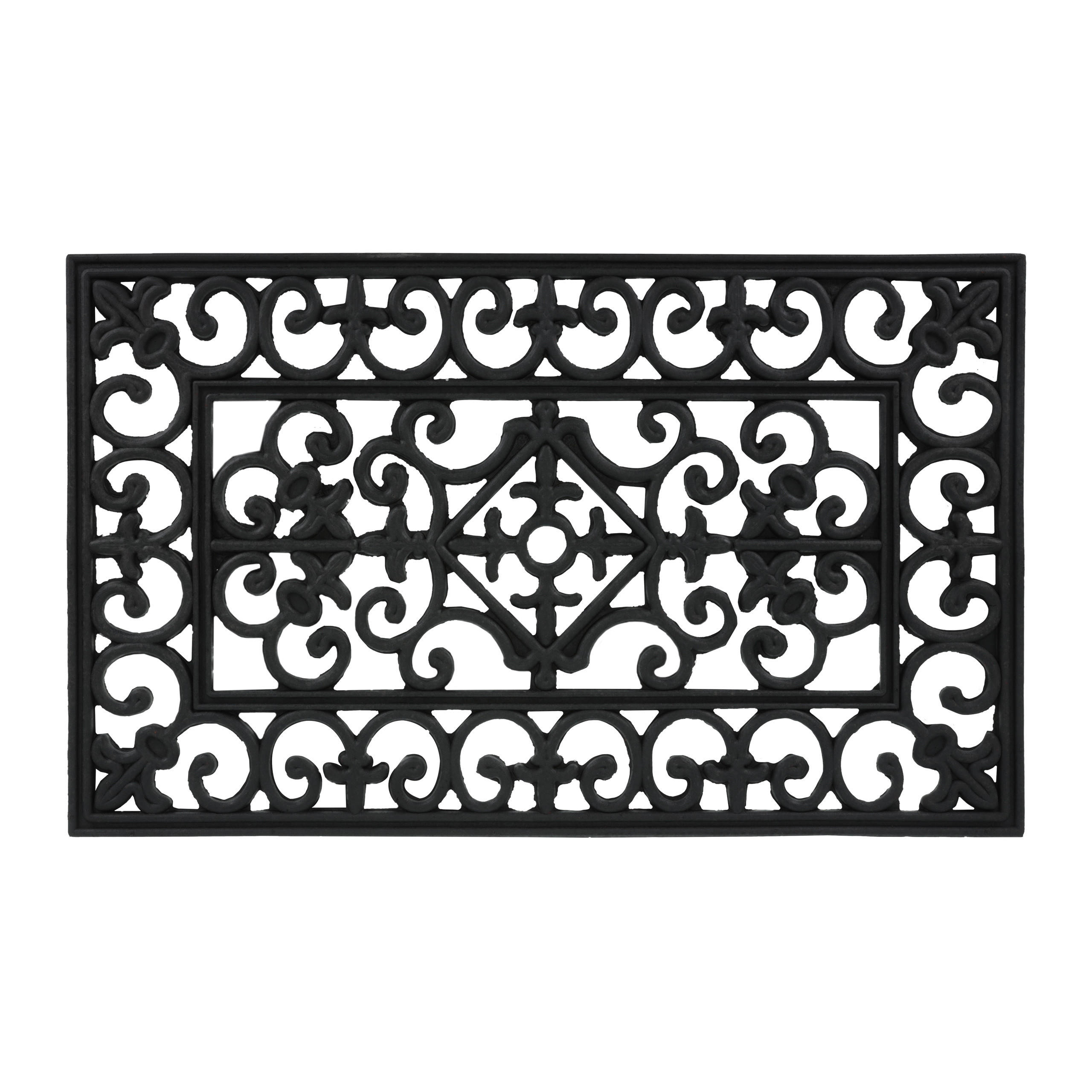 FUßMATTE - Schwarz, Kunststoff (75/45cm) - Relaxdays