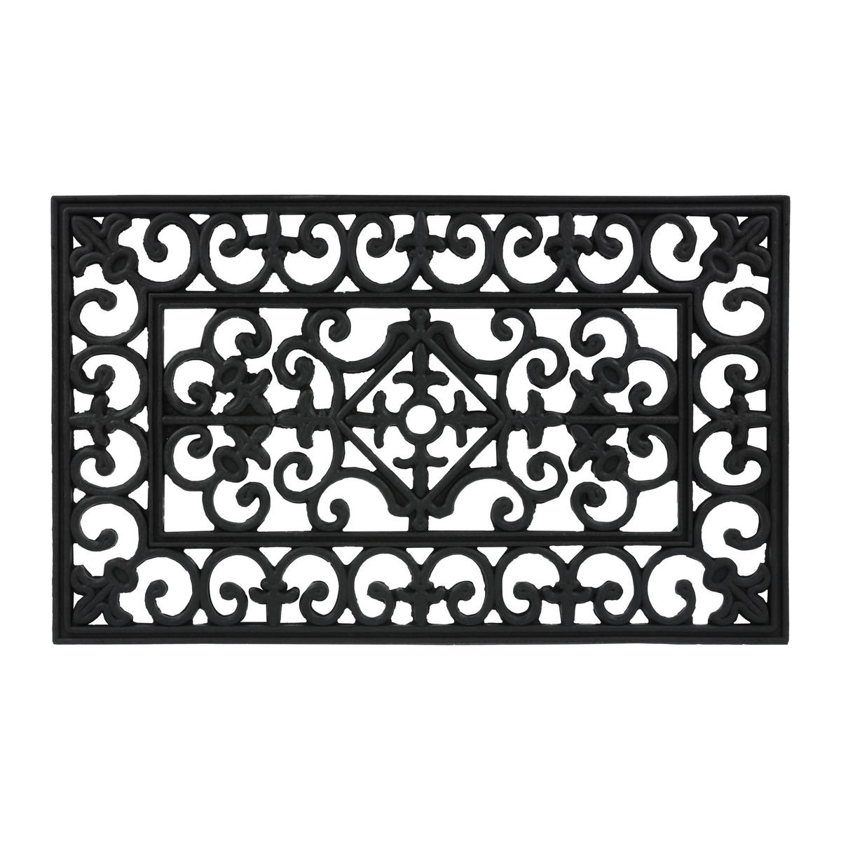 FUßMATTE - Schwarz, Kunststoff (75/45cm) - Relaxdays