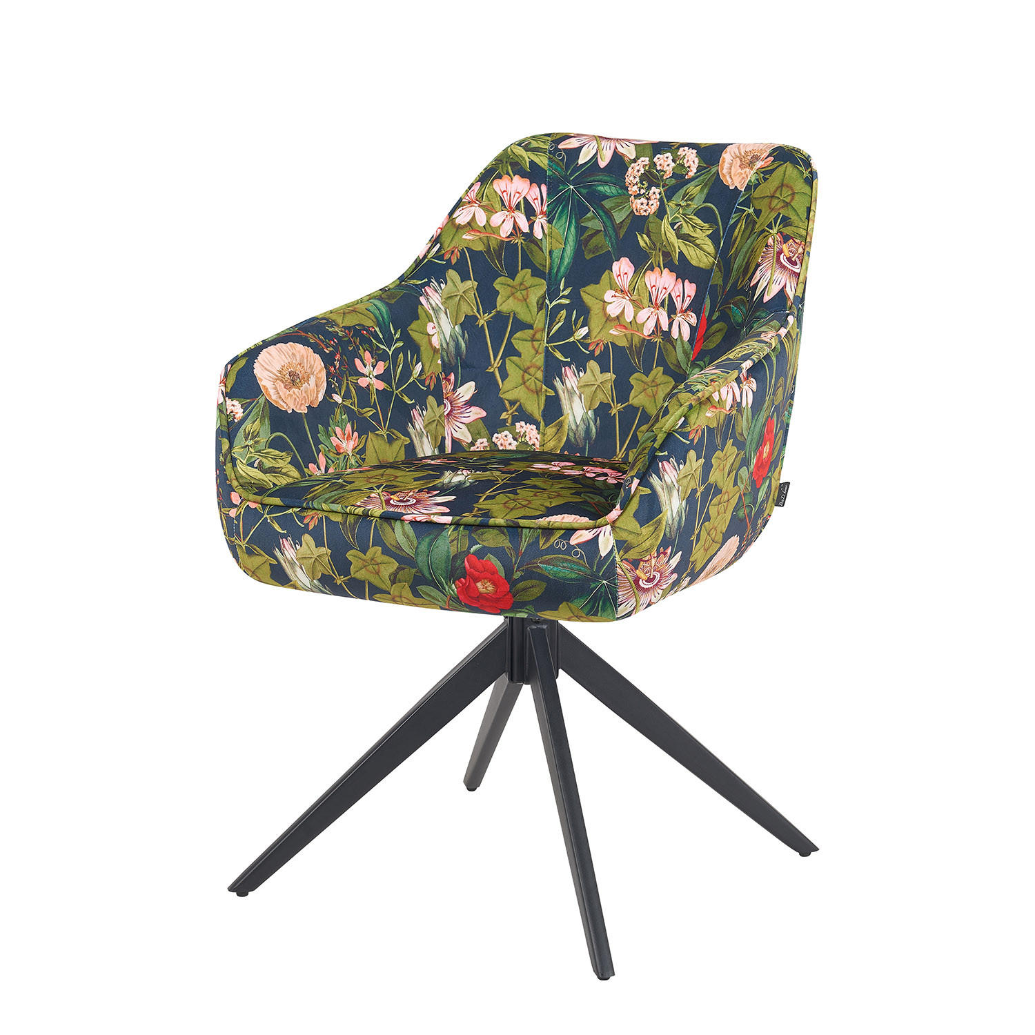 ARMLEHNSTUHL ARVIT - Multicolor/Schwarz, Textil/Metall (58/87/61cm) - B&D Home