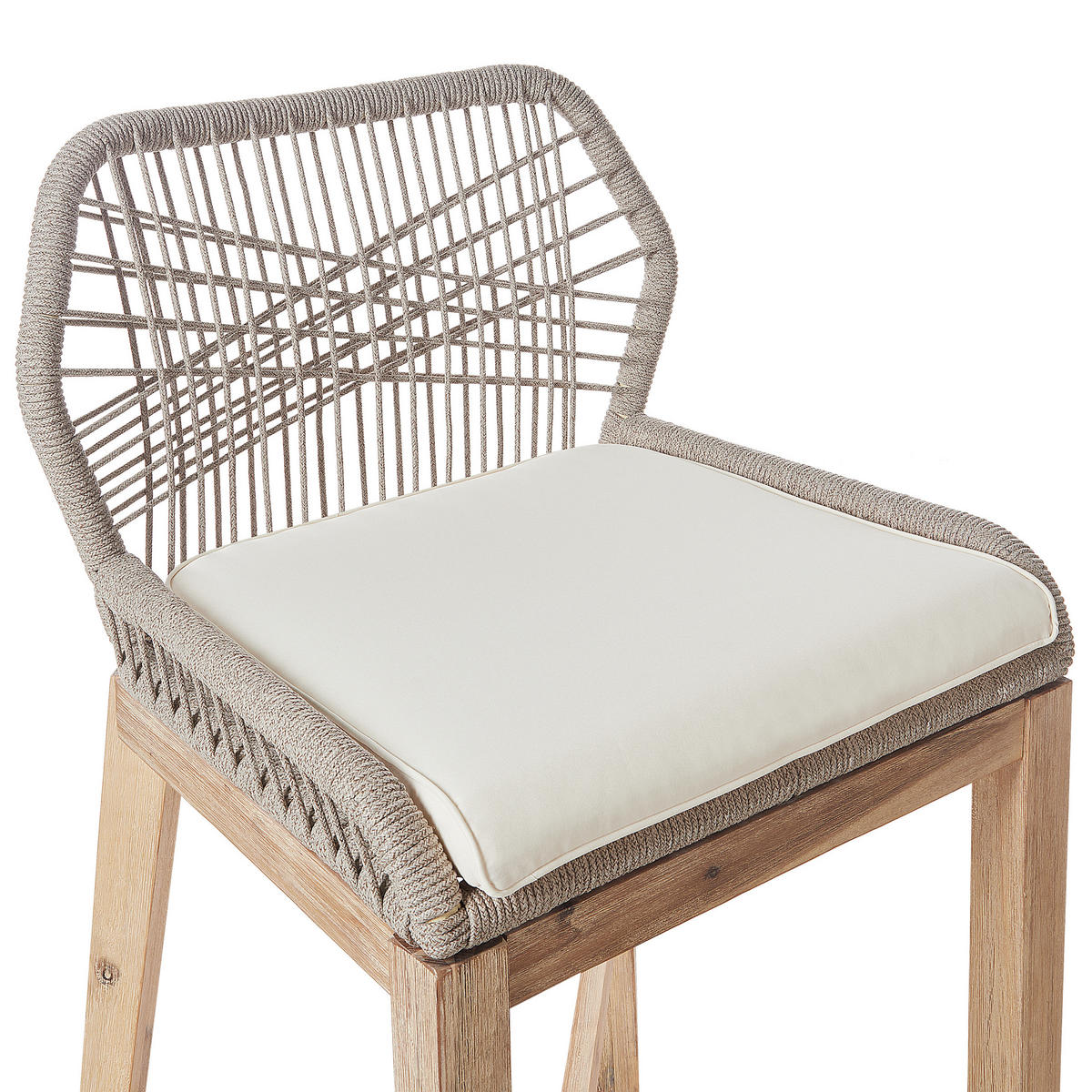 GARTENBARHOCKER 2er Set Heller Holzfarbton Talamone - Hellbraun/Beige, Holz (55/100/55cm) - Beliani