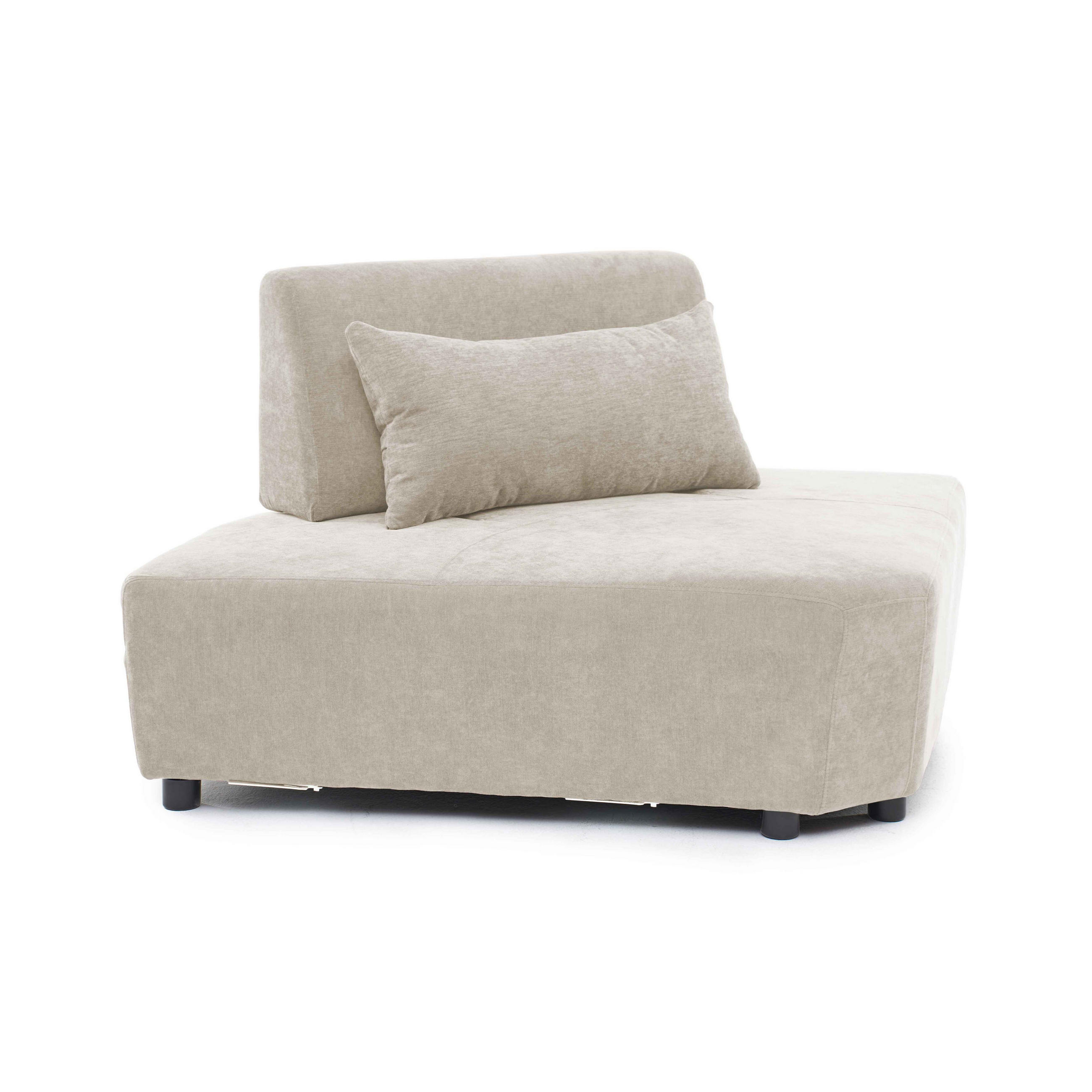 ECKSESSEL, Ekru - Weiß, Textil (170/82/117cm) - Oviala