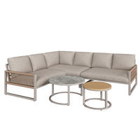 GARTENMÖBEL 123x68cm beige aus Metall und Polyester - Beige, Metall - Modfu