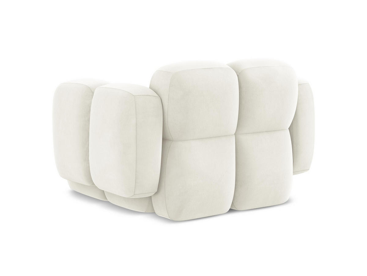 SESSEL Samt Stoff Beige - Hellbraun/Schwarz, Holzwerkstoff/Kunststoff (120/72/115cm) - Makamii
