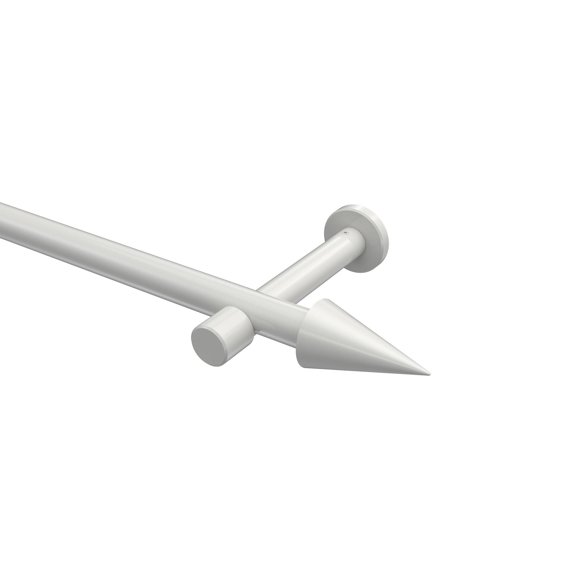 GARDINENSTANGEN-SET Prestige Savio 280 cm (geteilt in 2 x 140 cm), 1-läufig (ohne Ringe), 20 mm Ø Weiß - Weiß, Metall (280cm) - INTERDECO
