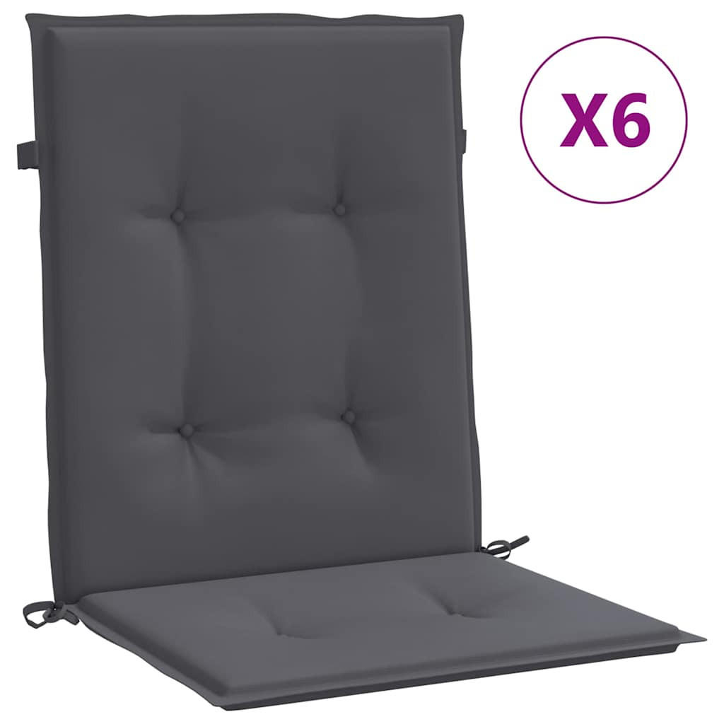 GARTENSTUHLAUFLAGEN Für Niedriglehner 6Er Set Anthrazit - Anthrazit, Textil (50/3/100cm) - vidaXL