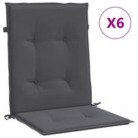 GARTENSTUHLAUFLAGEN Für Niedriglehner 6Er Set Anthrazit - Anthrazit, Textil (50/3/100cm) - vidaXL