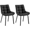 STUHL 2er Set Stoff Titangrau - Graubraun/Schwarz, Textil/Metall (58/84/57cm) - CLP