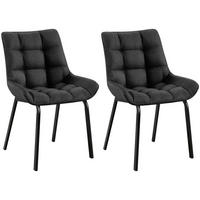STUHL 2er Set Stoff Titangrau - Graubraun/Schwarz, Textil/Metall (58/84/57cm) - CLP