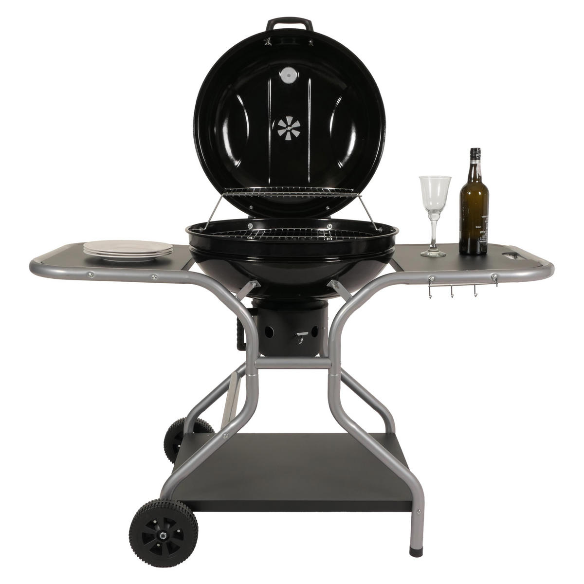 GRILLWAGEN Schwarz - Schwarz, Metall (131/143/66cm) - MCW