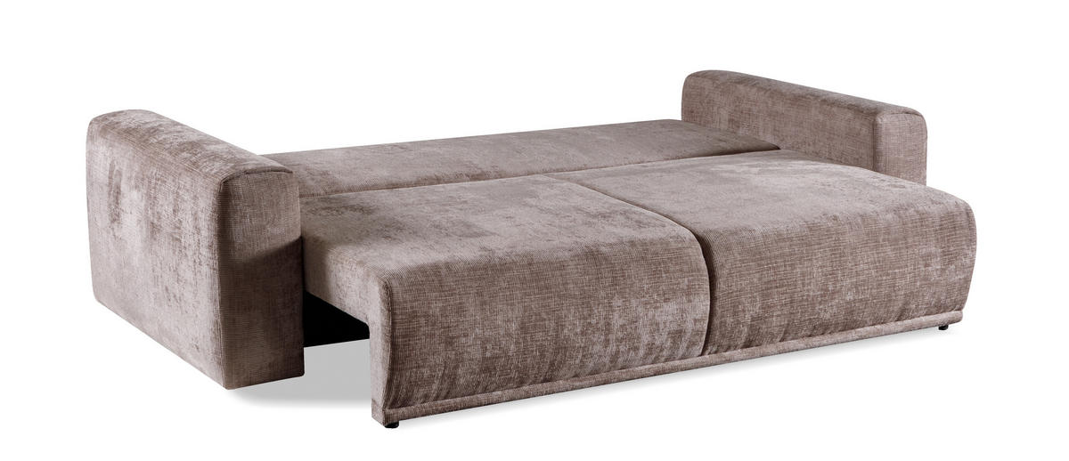 SOFA Alcamo Braun, Schlafsofa - Cappuccino, Holzwerkstoff/Textil (250/93/118cm) - Bettso