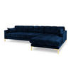 ECKSOFA rechts Mamaia aus Samt königsblau 5 Sitzplätze - Blau, Textil (185/293cm) - Micadoni