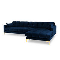 ECKSOFA rechts Mamaia aus Samt königsblau 5 Sitzplätze - Blau, Textil (185/293cm) - Micadoni