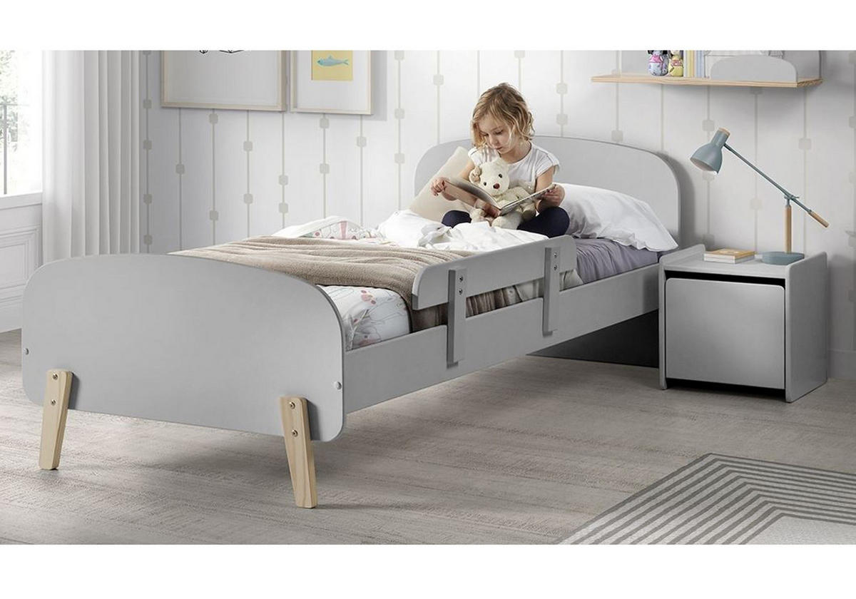 KINDERZIMMER Set Karilynn 2 Massivholz+MDF hellgrau - Hellgrau, Holz (220/73/120cm) - 58aufmkessel
