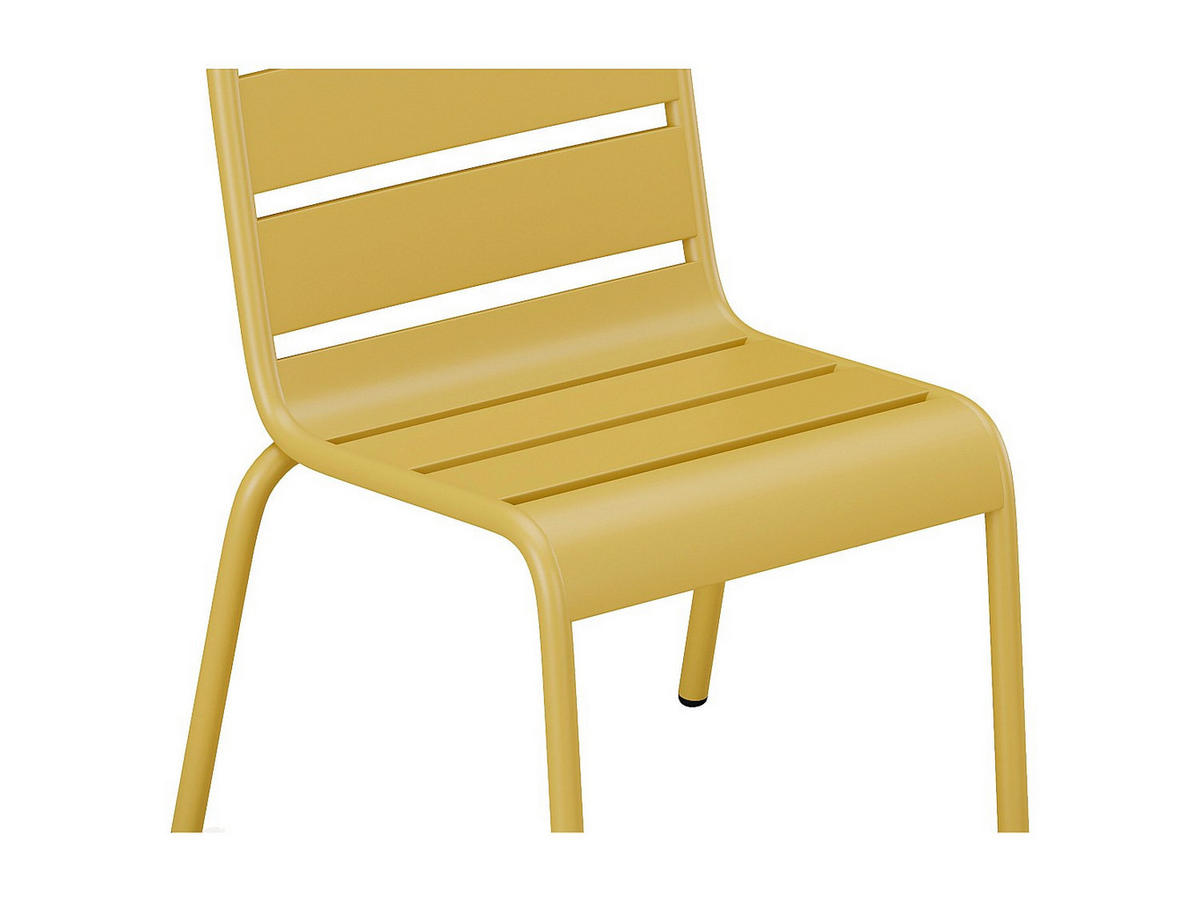 GARTENSTUHL für Kinder stapelbar 2er-Set - Metall - Senfgelb - POPAYAN von MYLIA - Gelb, Metall (43/55.5/39cm) - Vente-Unique